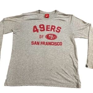 VTG NIKE San Francisco 49ers Gray Long Sleeve Logo Short XL RED TAG EXTRA LARGE